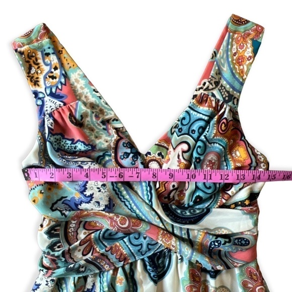 Anthropologie Maeve Vizcaya Multicolor Paisley Print Maxi Dress, Size 0 - Picture 9 of 11